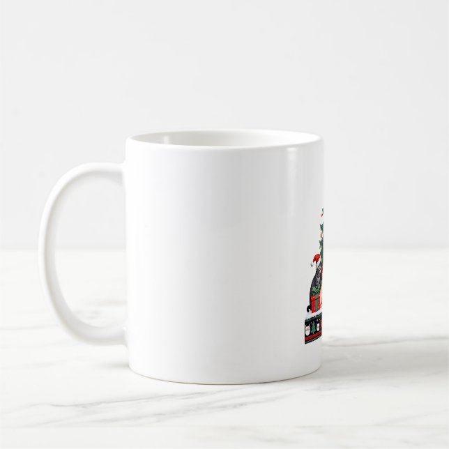 Cat Christmas Funny Ugly Women Men Merry Gift (5) Coffee Mug (Left)
