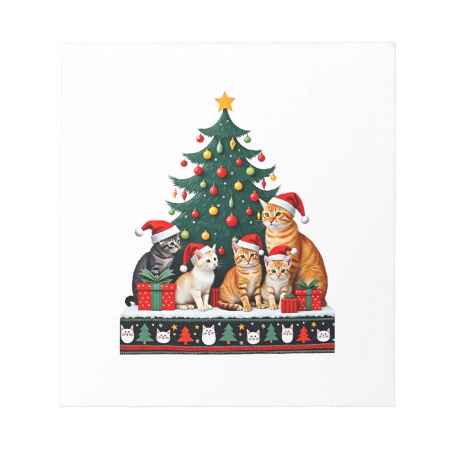 Cat Christmas Funny Ugly Women Men Merry Gift (5) Notepad (Front)