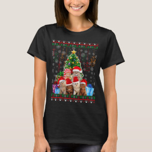 Cat Christmas Funny Ugly Women Men Merry Gift  T-Shirt