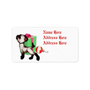 Cat Christmas gift address labels