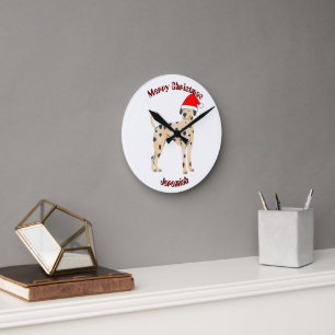 cat christmas gift, customise personalised name  round clock