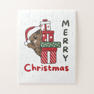 Cat Christmas Gift Winter Animals Cats Jigsaw Puzzle