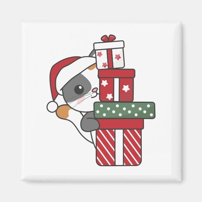 Cat Christmas Gift Winter Animals Cats Magnet (Front)