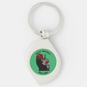 cat christmas gifts, personalized name   key ring