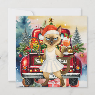 Cat Christmas greeting for cat lovers Holiday Card