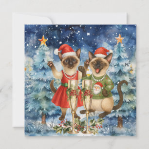 Cat Christmas greeting for cat lovers Holiday Card