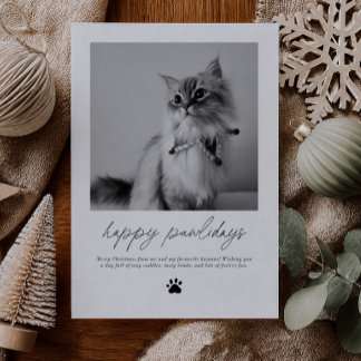Cat Christmas Handwritten Photo Holiday Card