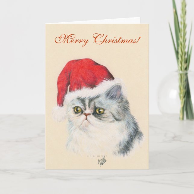 Cat Christmas Holiday Card (Front)