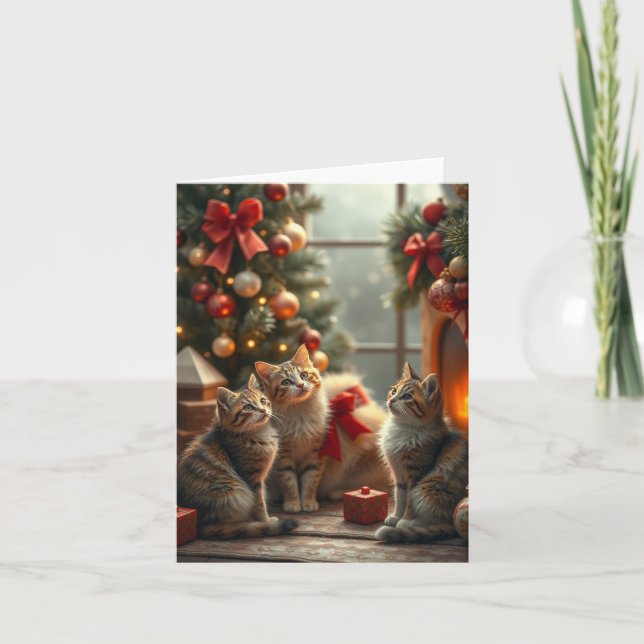 Cat Christmas  Holiday Card (Front)