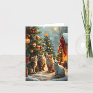 Cat Christmas Holiday Card