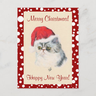 Cat Christmas Holiday Postcard