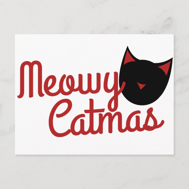 Cat Christmas Holiday Postcard (Front)