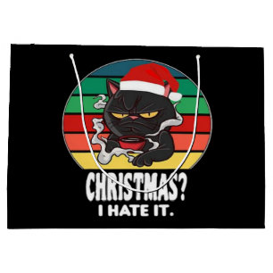 Cat Christmas Large Gift Bag