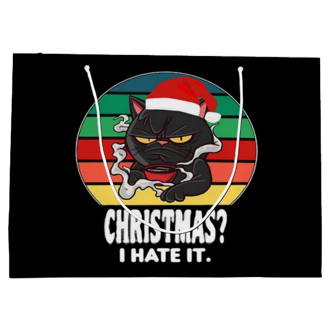 Cat Christmas  Large Gift Bag (Back)