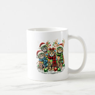 Cat Christmas Light Reindeer Santa Christmas Cats  Coffee Mug