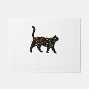 Cat Christmas Lights Christmas Gift for Animal Lov Doormat