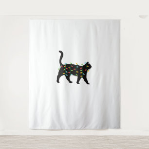 Cat Christmas Lights Christmas Gift for Animal Lov Tapestry