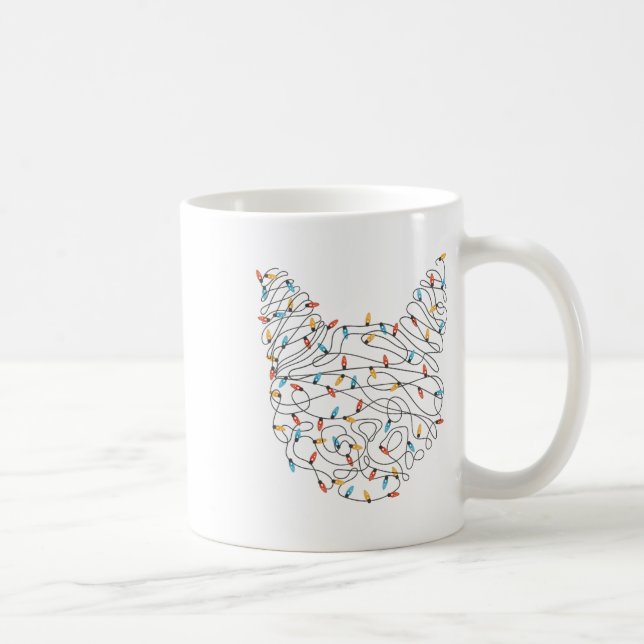 Cat Christmas Lights - Funny Christmas  Coffee Mug (Right)