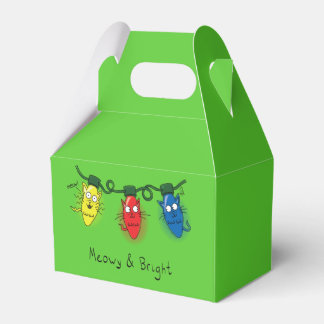 Cat Christmas Lights Funny Meowy and Bright Favour Box