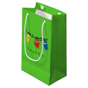 Cat Christmas Lights Funny Meowy and Bright Small Gift Bag
