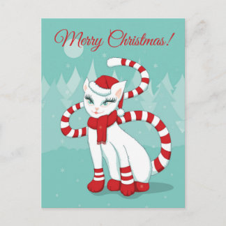 Cat Christmas Mood - Holiday Ready Kitty Postcard