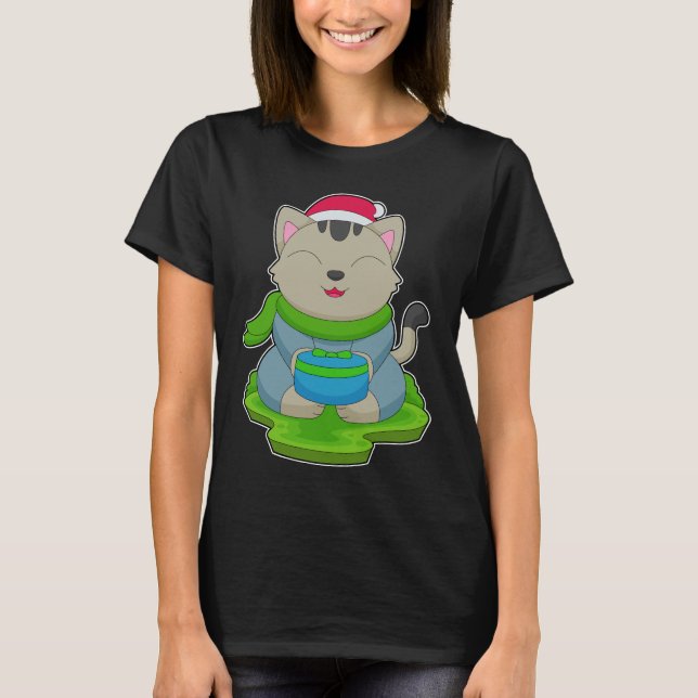 Cat Christmas Package T-Shirt (Front)