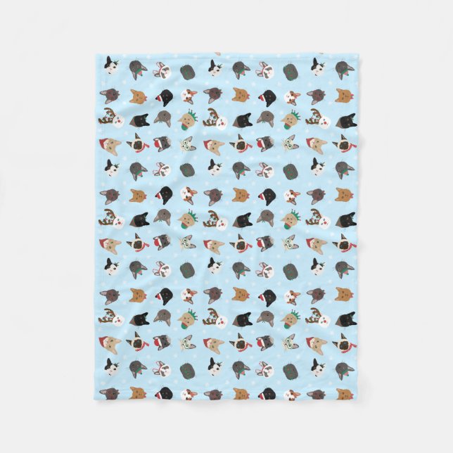 Cat Christmas Pattern Fleece Blanket (Front)