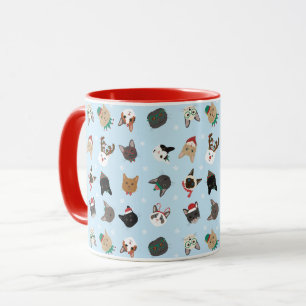 Cat Christmas Pattern Mug