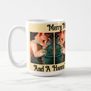 Cat Christmas Photo text customize Coffee Mug