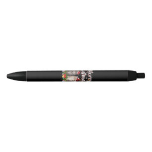 Cat Christmas Santa Hat Funny Merry Catmas Black Ink Pen