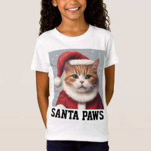 CAT CHRISTMAS, SANTA PAWS KIDS T-Shirt