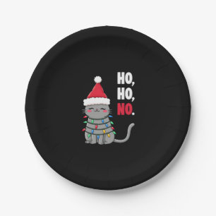 Cat Christmas Shirt Kids Funny Santa Cat Christmas Paper Plate