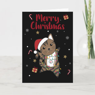 Cat Christmas Snow Winter Animals Cats Adult Cloth Holiday Card