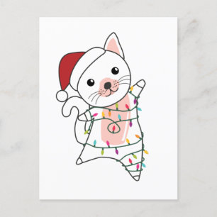 Cat Christmas Snow Winter Animals Cats Holiday Postcard