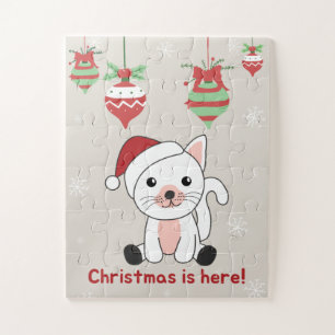 Cat Christmas Snow Winter Animals Cats Jigsaw Puzz Puzzle
