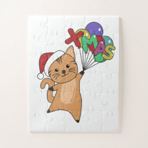 Cat Christmas Snow Winter Animals Cats Jigsaw Puzzle