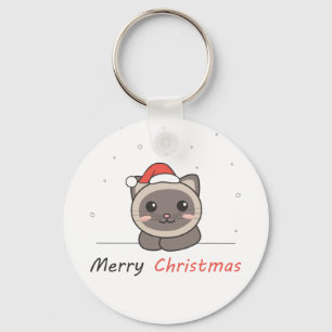 Cat Christmas Snow Winter Animals Cats Key Ring