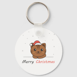 Cat Christmas Snow Winter Animals Cats Key Ring