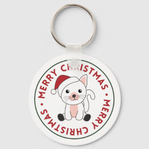 Cat Christmas Snow Winter Animals Cats Keychain