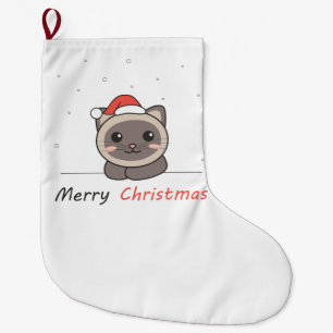 Cat Christmas Snow Winter Animals Cats Large Christmas Stocking