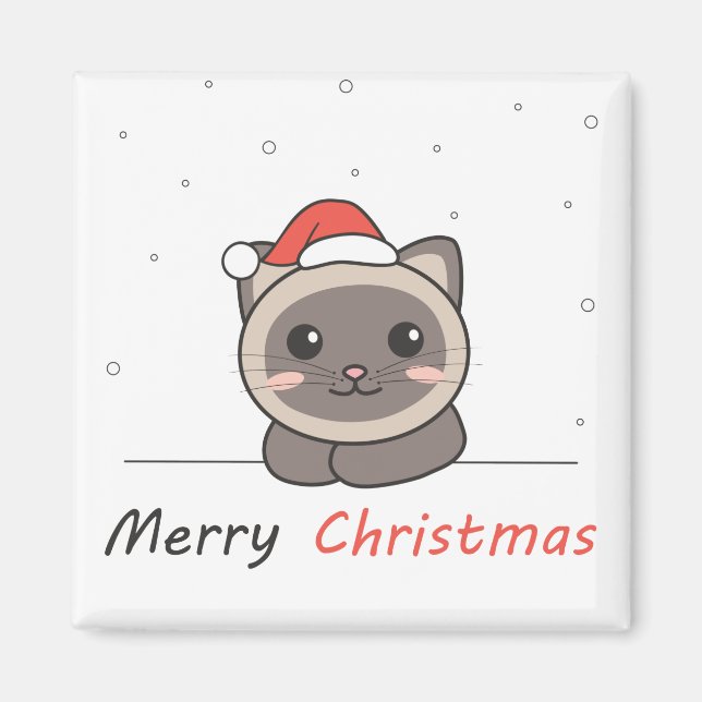 Cat Christmas Snow Winter Animals Cats Magnet (Front)