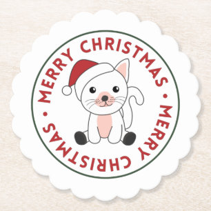 Cat Christmas Snow Winter Animals Cats Paper Coast Coaster