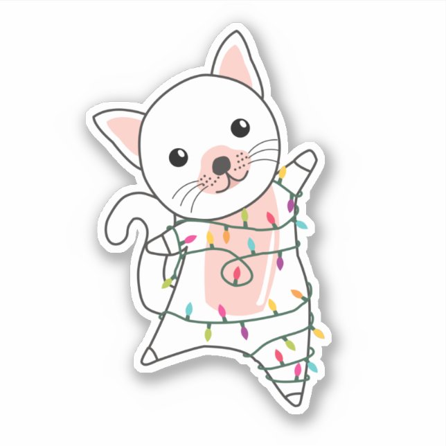 Cat Christmas Snow Winter Animals Cats Sticker (Front)