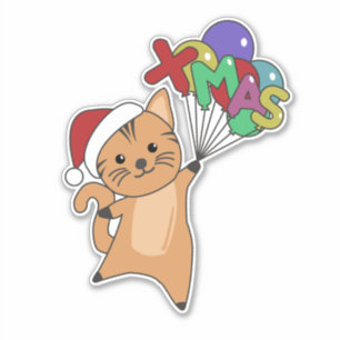 Cat Christmas Snow Winter Animals Cats Sticker