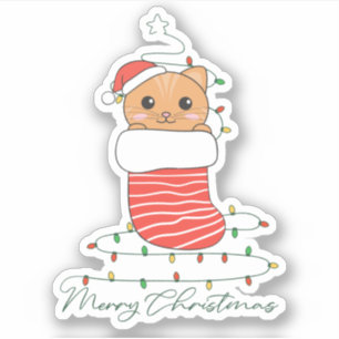 Cat Christmas Snow Winter Animals Cats Sticker