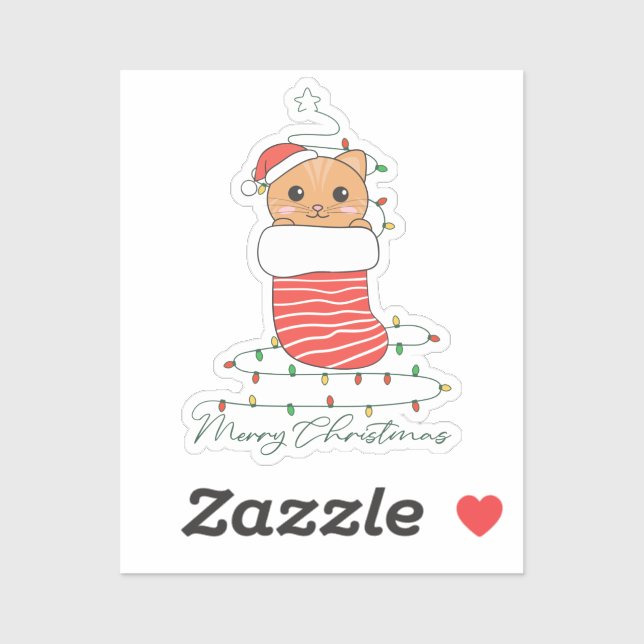 Cat Christmas Snow Winter Animals Cats Sticker (Sheet)