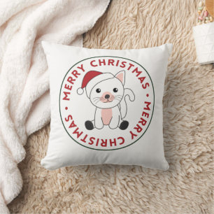 Cat Christmas Snow Winter Animals Cats Throw Pillo Cushion