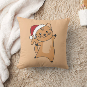 Cat Christmas Snow Winter Animals Cats Throw Pillo Cushion
