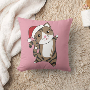 Cat Christmas Snow Winter Animals Cats Throw Pillo Cushion