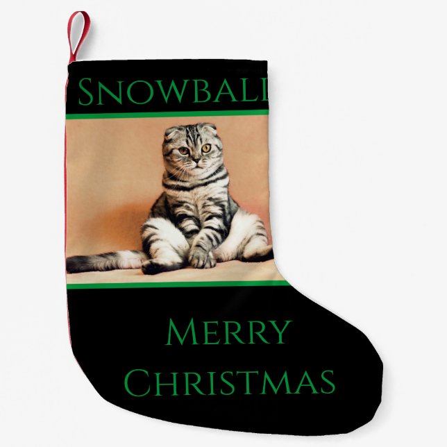 Cat Christmas Stocking Personalised (Front)